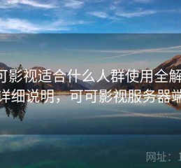 可可影视适合什么人群使用全解析：详细说明，可可影视服务器端