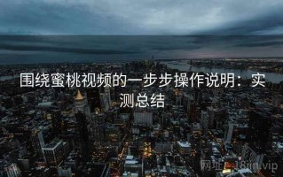 围绕蜜桃视频的一步步操作说明：实测总结