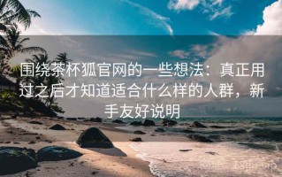 围绕茶杯狐官网的一些想法：真正用过之后才知道适合什么样的人群，新手友好说明
