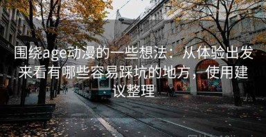 围绕age动漫的一些想法：从体验出发来看有哪些容易踩坑的地方，使用建议整理