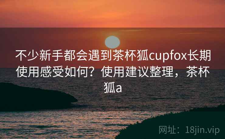 不少新手都会遇到茶杯狐cupfox长期使用感受如何？使用建议整理，茶杯狐a